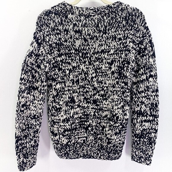 & Other Stories Black And White Chunky Knit Crew Neck Sweater Size X-small - Picture 2 of 7